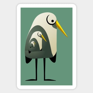 Funny Geometrical Birds - Three in One Magnet